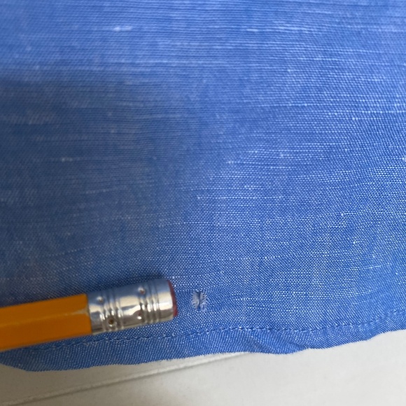 J. Mclaughlin Linen Blend Short Sleeve Shirt Blue Small - Picture 12 of 14